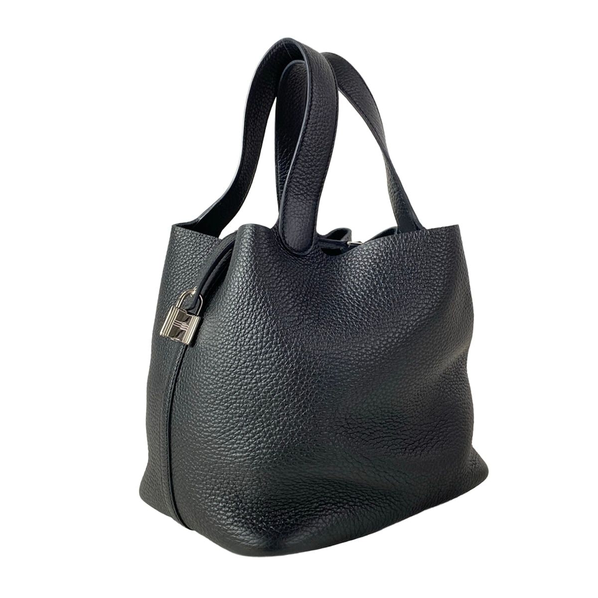 Hermes Handbag Picotin Lock MM Black Silver