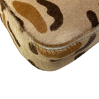 Fendi Handbag Mamma Bucket Beige Light Brown Dark Leopard Print Leather — view 6