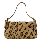 Fendi Handbag Mamma Bucket Beige Light Brown Dark Leopard Print Leather — view 3