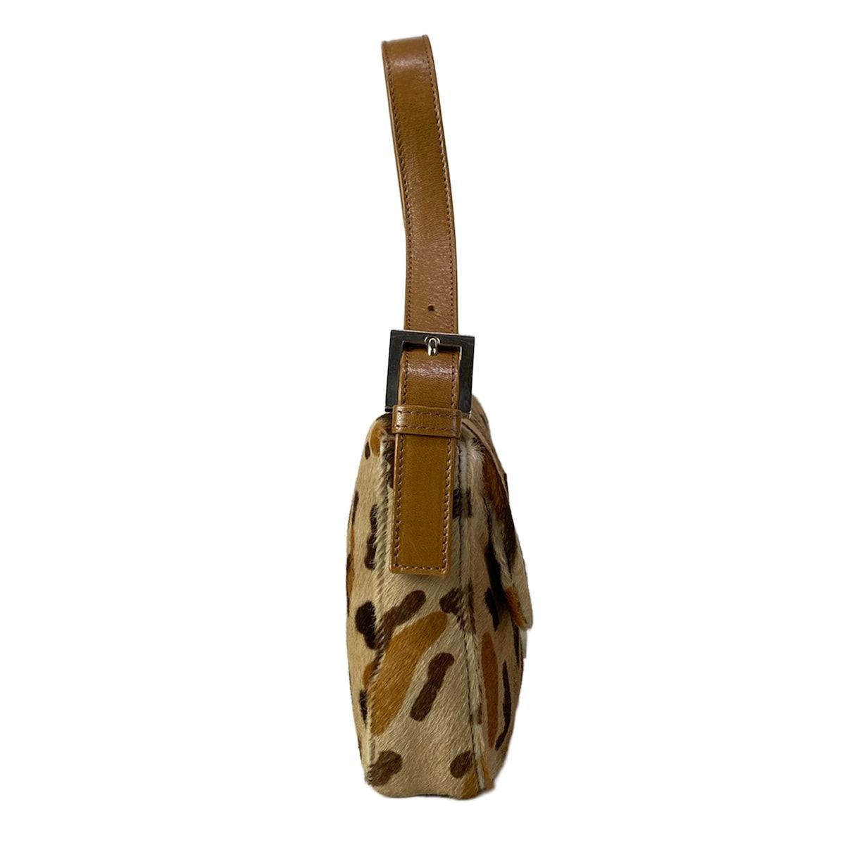 Fendi Handbag Mamma Bucket Beige Light Brown Dark Leopard Print Leather — view 2