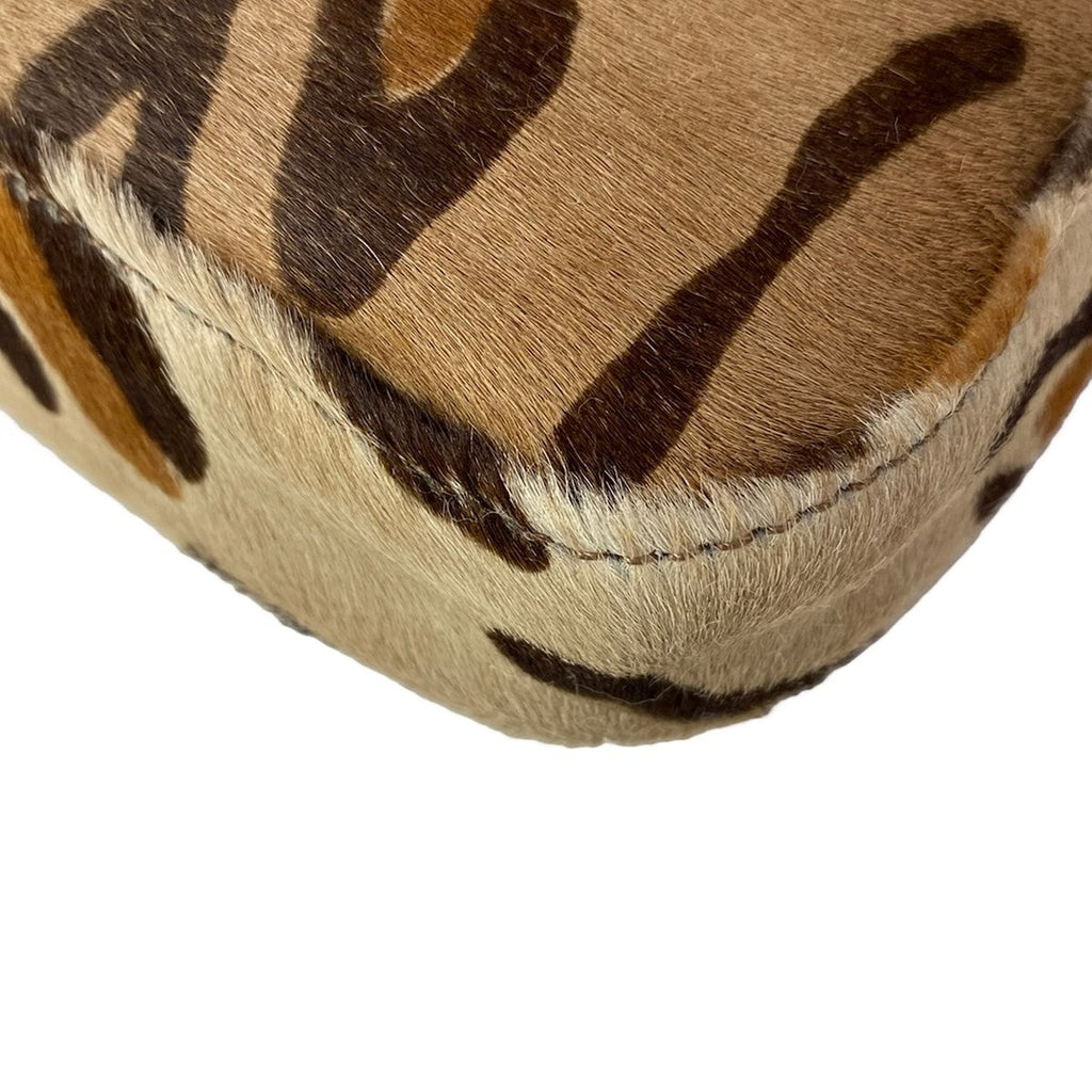 Fendi Handbag Mamma Bucket Beige Light Brown Dark Leopard Print Leather — view 7