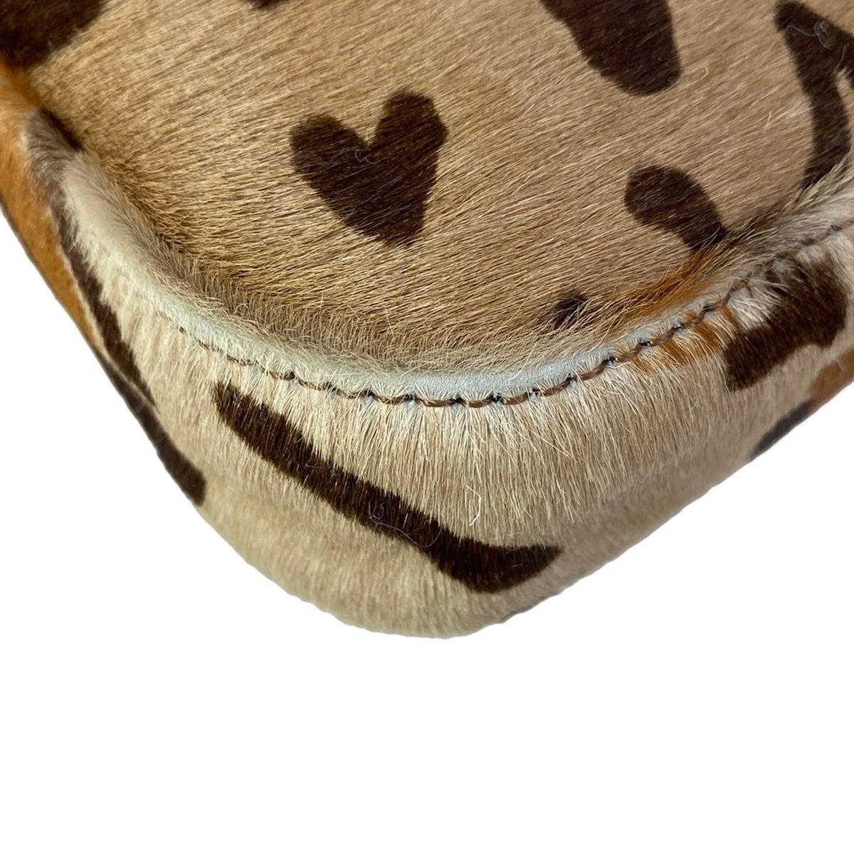 Fendi Handbag Mamma Bucket Beige Light Brown Dark Leopard Print Leather — view 8