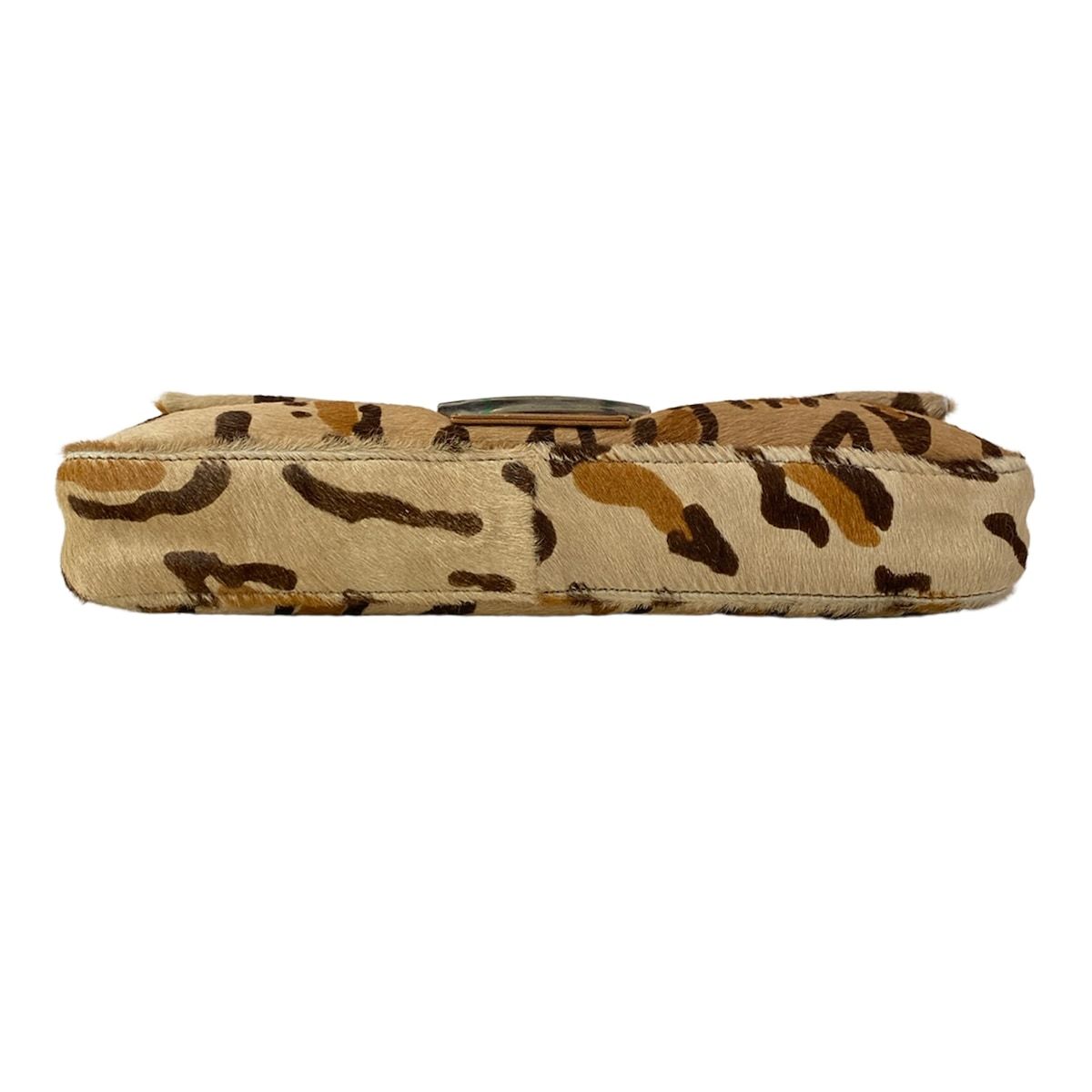 Fendi Handbag Mamma Bucket Beige Light Brown Dark Leopard Print Leather — view 5