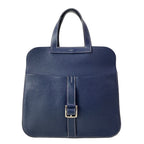 Hermes Handbag Halzan 31 Blue Nuit Silver