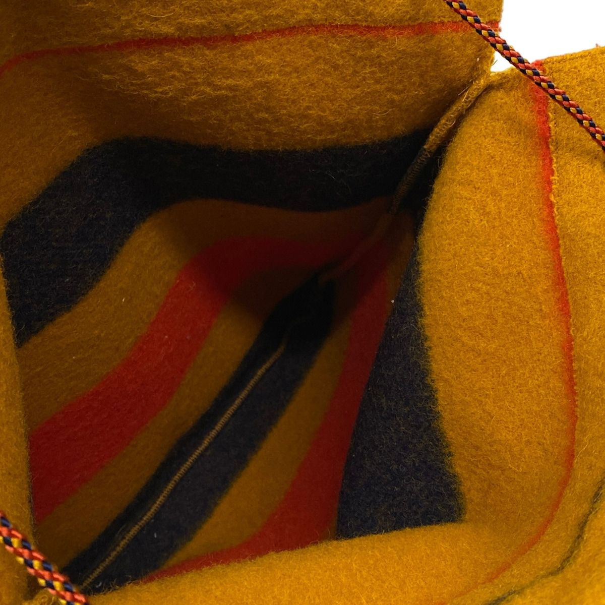 Hermes Shoulder Bag Ali Nuro Cover Dark Yellow Red Dark Navy Border Wool — view 7