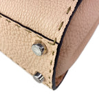Fendi Handbag Peekaboo Iconic Smallselleria Pink Beige Leather — view 7