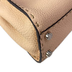 Fendi Handbag Peekaboo Iconic Smallselleria Pink Beige Leather — view 6