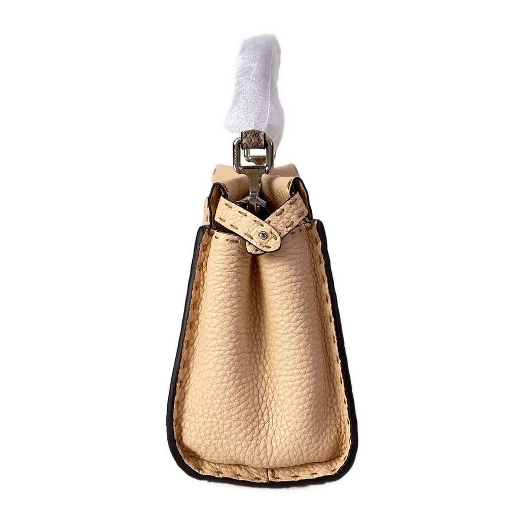 Fendi Handbag Peekaboo Iconic Smallselleria Pink Beige Leather — view 4