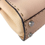 Fendi Handbag Peekaboo Iconic Smallselleria Pink Beige Leather — view 8