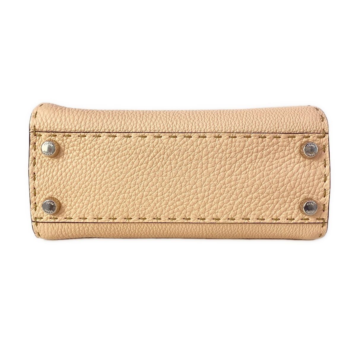 Fendi Handbag Peekaboo Iconic Smallselleria Pink Beige Leather — view 5