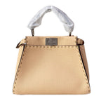 Fendi Handbag Peekaboo Iconic Smallselleria Pink Beige Leather — view 3
