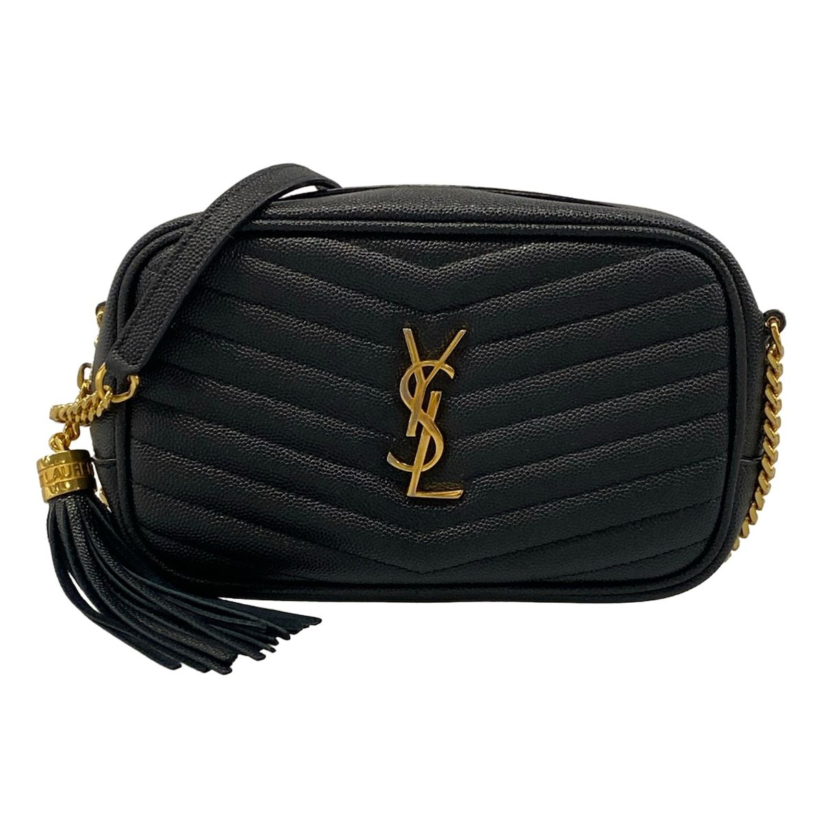 Saint Laurent Paris Shoulder Bag le Black Gold Leather