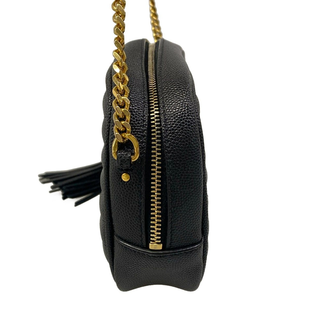 Saint Laurent Paris Shoulder Bag le Black Gold Leather — view 4