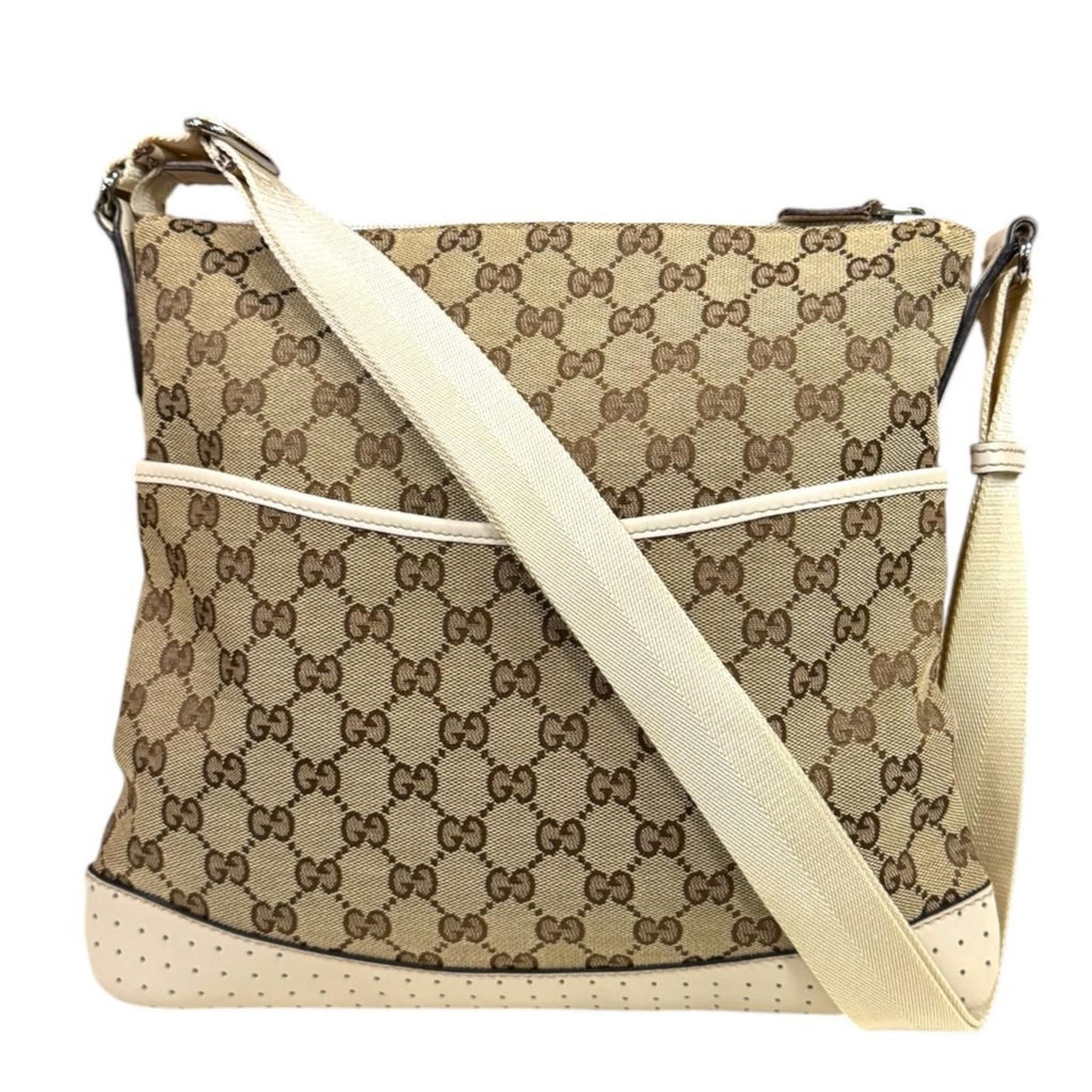Gucci GG Canvas Shoulder Bag White