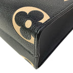 Louis Vuitton Tote Monogram Empreinte On The Go PM Black Beige Leather Cowhide — view 7