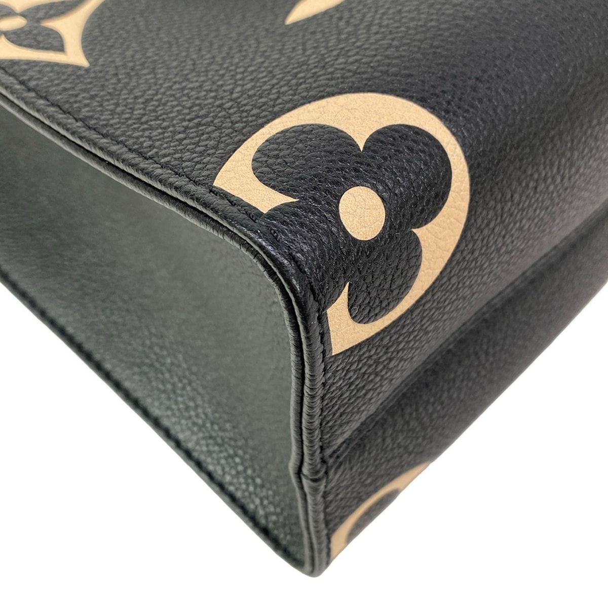 Louis Vuitton Tote Monogram Empreinte On The Go PM Black Beige Leather Cowhide — view 8