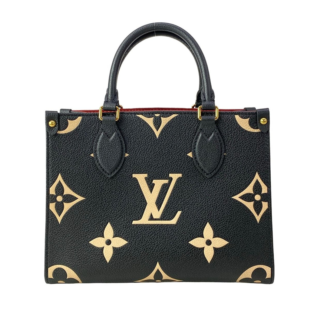 Louis Vuitton Tote Monogram Empreinte On The Go PM Black Beige Leather Cowhide — view 3