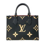 Louis Vuitton Tote Monogram Empreinte On The Go PM Black Beige Leather Cowhide — view 3