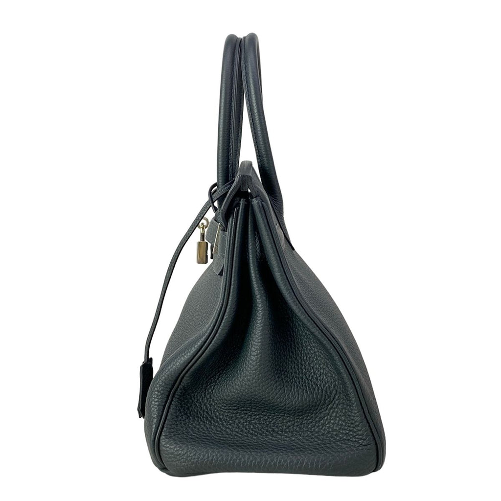 Hermes Handbag Birkin 30 Blue Au Champagne Silver — view 4