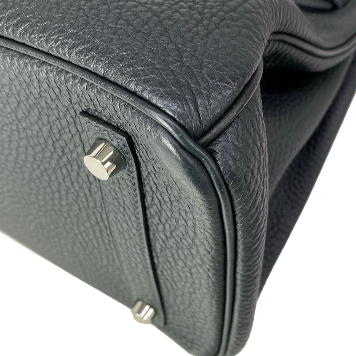 Hermes Handbag Birkin 30 Blue Au Champagne Silver — view 7