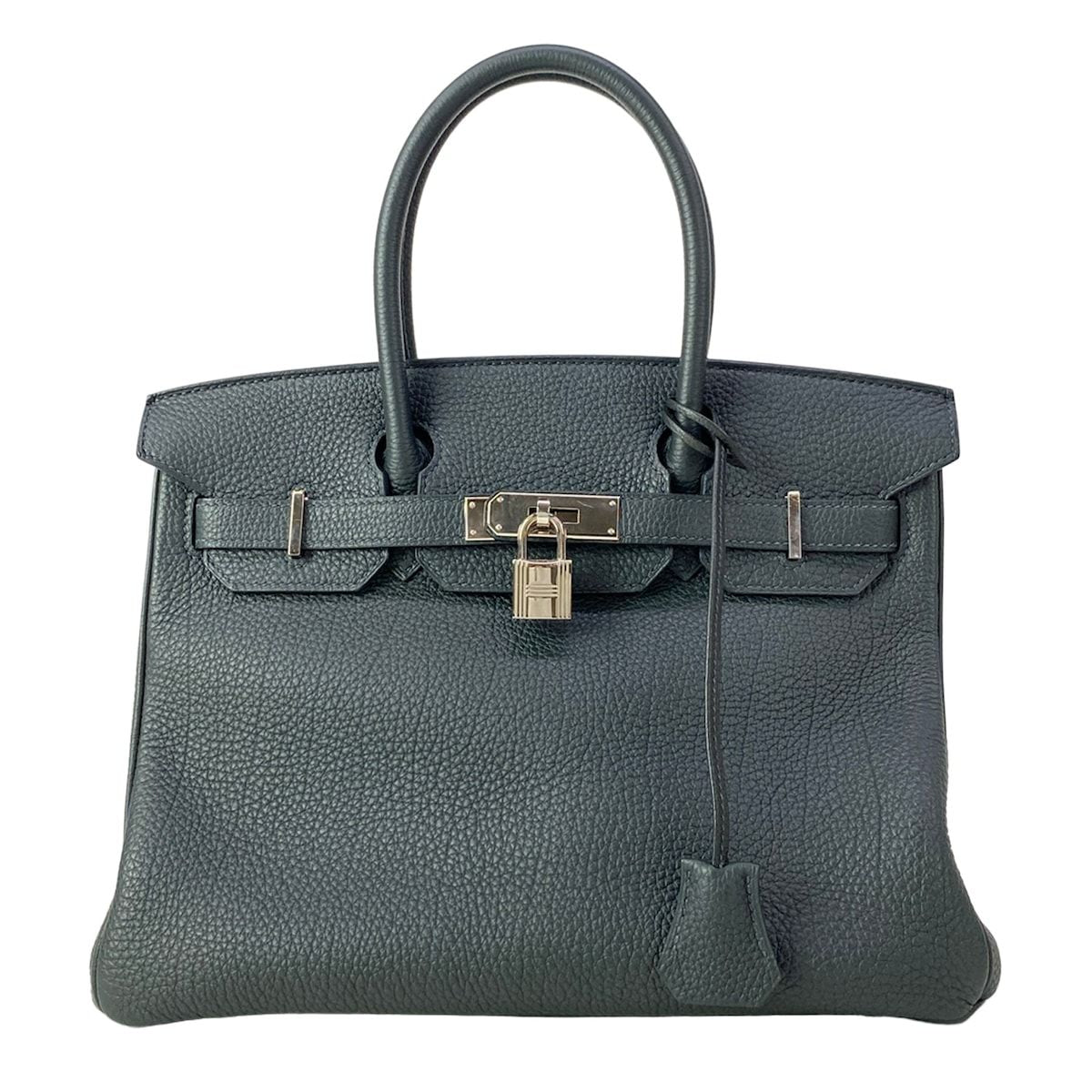 Hermes Handbag Birkin 30 Blue Au Champagne Silver
