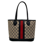 Gucci Tote Ophidia Small Beige Navy Red Leather — view 3
