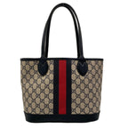 Gucci Tote Ophidia Small Beige Navy Red Leather