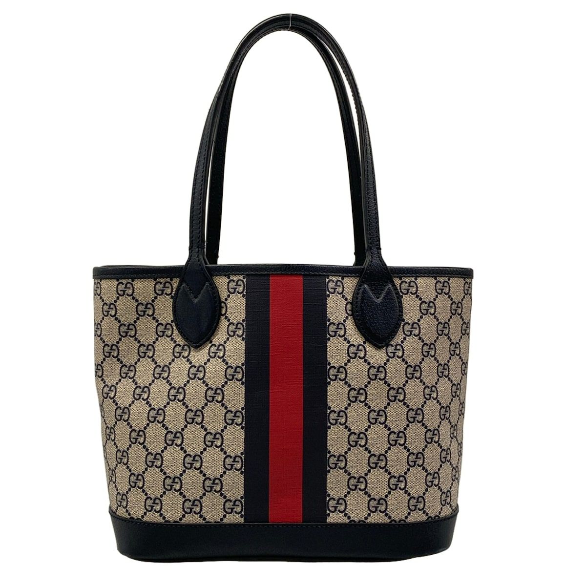 Gucci Tote Ophidia Small Beige Navy Red Leather