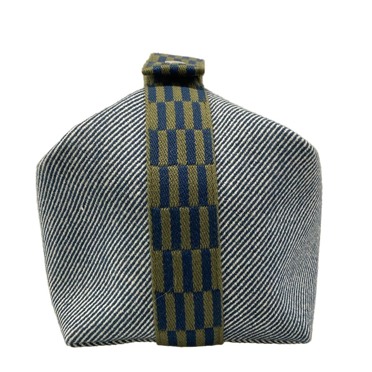 Hermes Handbag Brid-a-brac GM Navy Khaki Wool — view 4