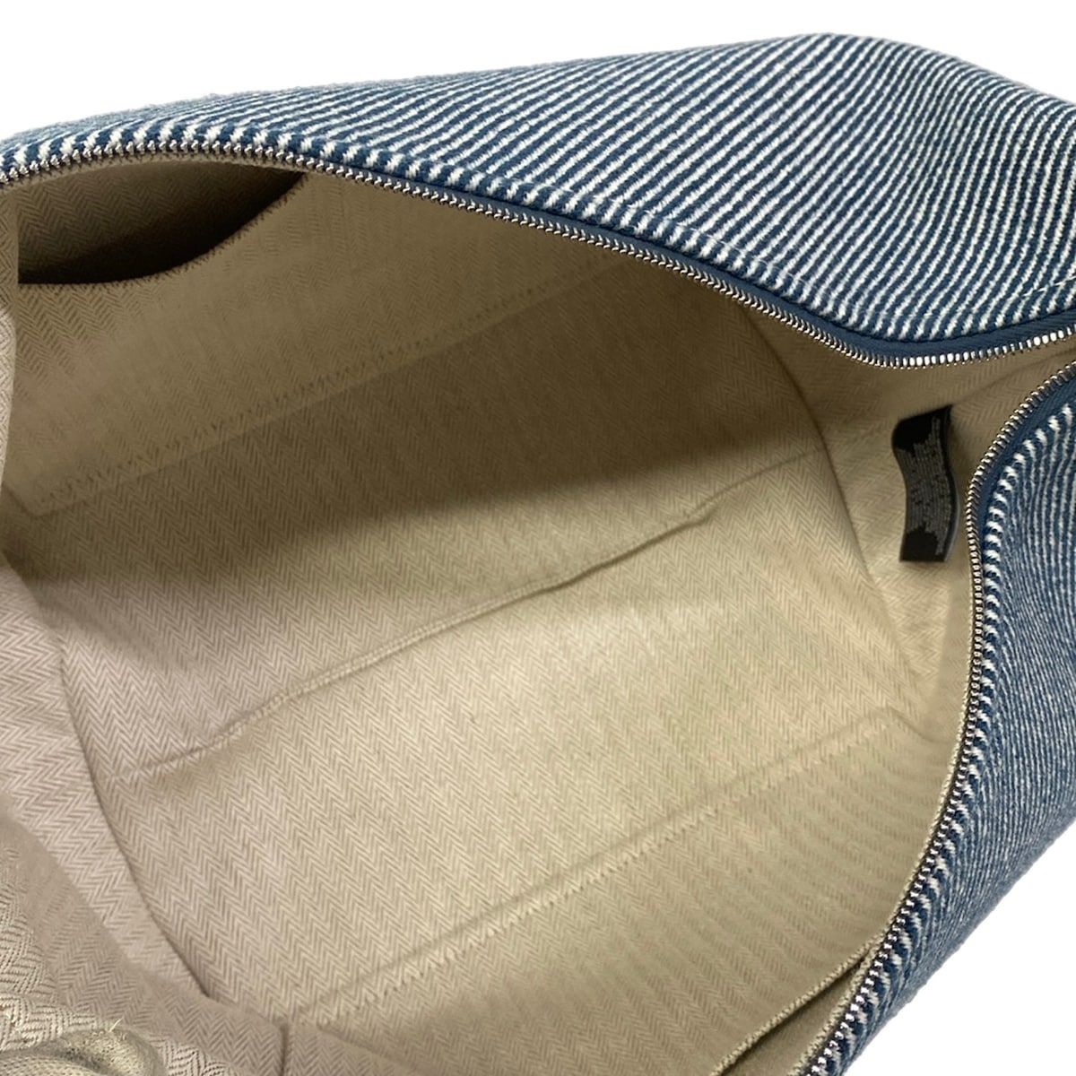 Hermes Handbag Brid-a-brac GM Navy Khaki Wool — view 7
