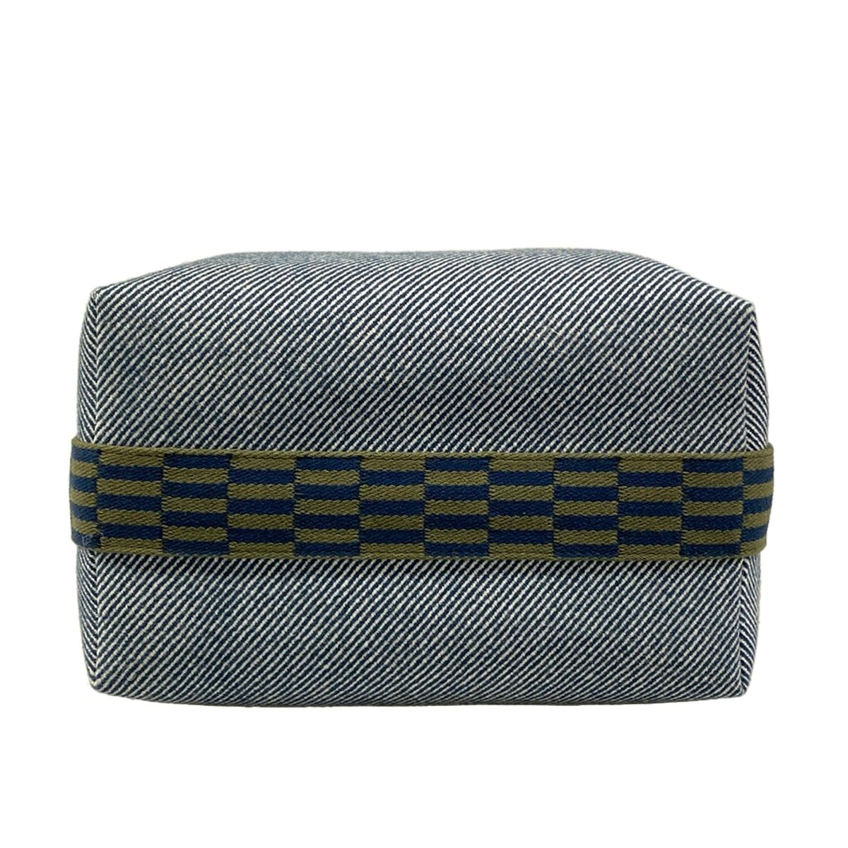Hermes Handbag Brid-a-brac GM Navy Khaki Wool — view 5