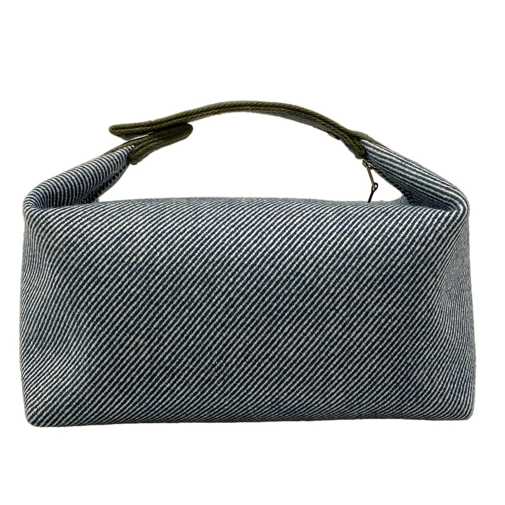 Hermes Handbag Brid-a-brac GM Navy Khaki Wool — view 3