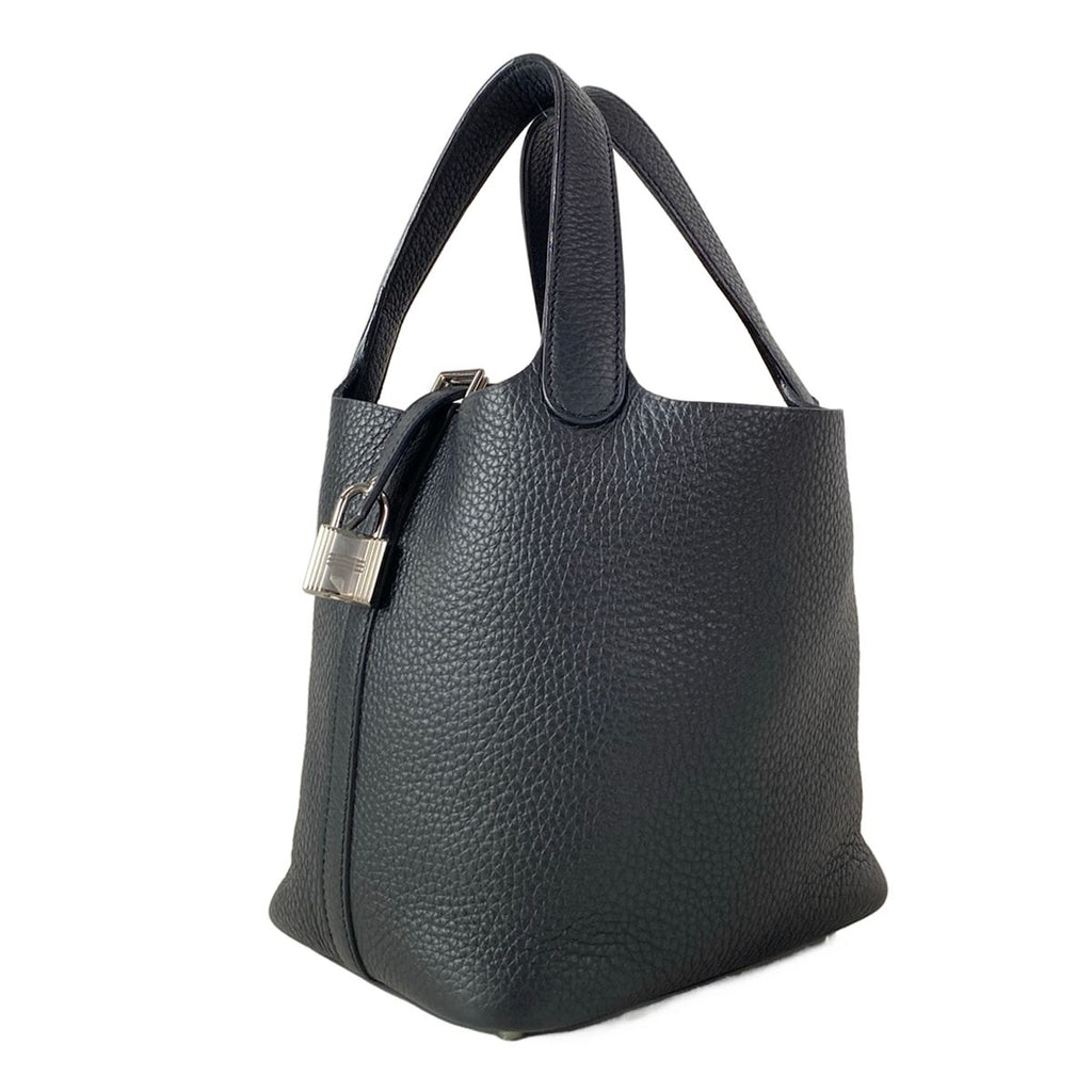 Hermes Handbag Picotin Lock PM Black Silver