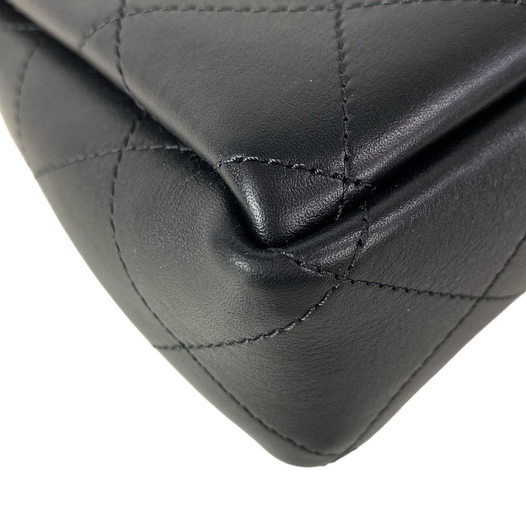Chanel Shoulder Bag Quilted Black Metal Chain Gold — view 6