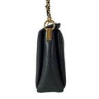 Chanel Shoulder Bag Quilted Black Metal Chain Gold — view 2