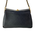 Chanel Shoulder Bag Quilted Black Metal Chain Gold — view 3