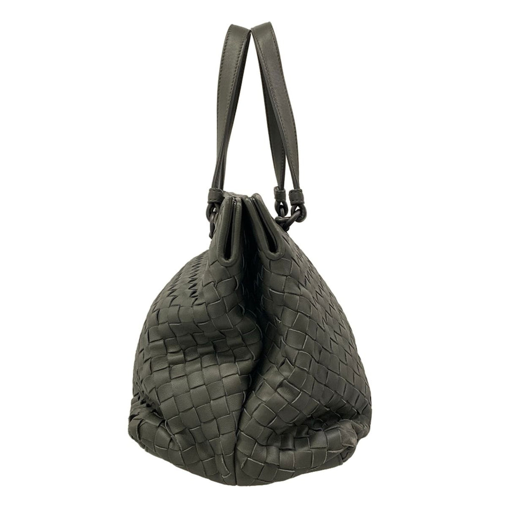 Bottega Veneta Handbag Intrecciato Gray Leather — view 4