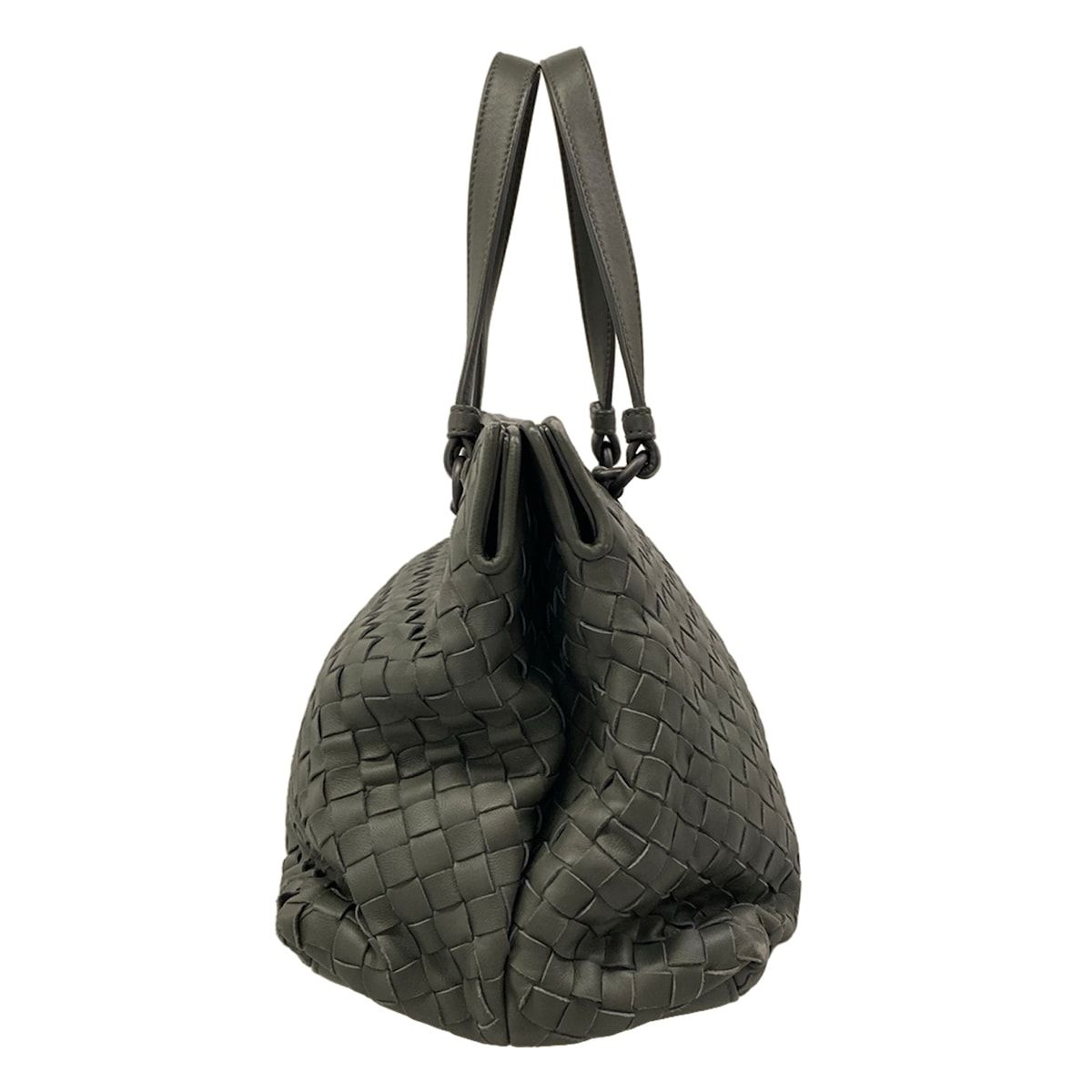 Bottega Veneta Handbag Intrecciato Gray Leather — view 4