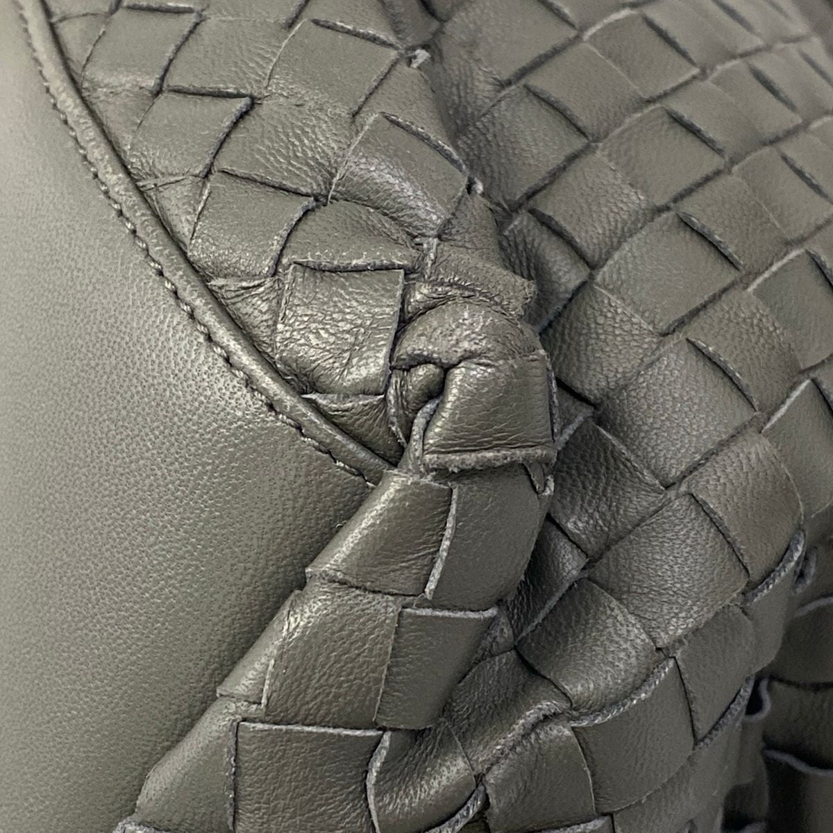 Bottega Veneta Handbag Intrecciato Gray Leather — view 6