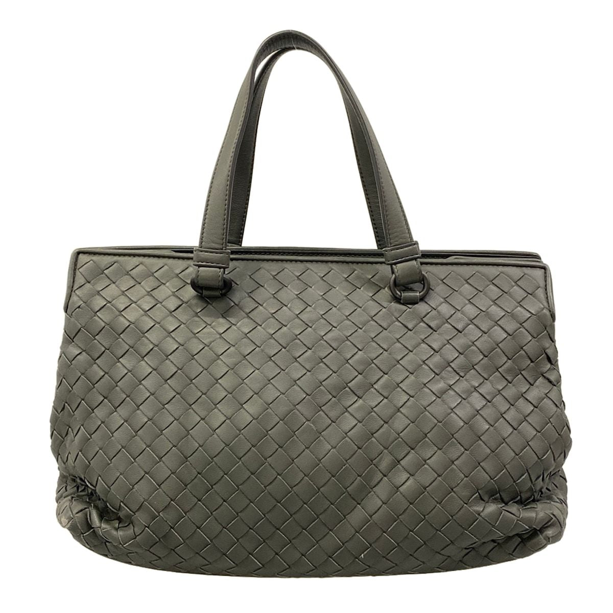 Bottega Veneta Handbag Intrecciato Gray Leather — view 3