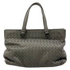 Bottega Veneta Handbag Intrecciato Gray Leather