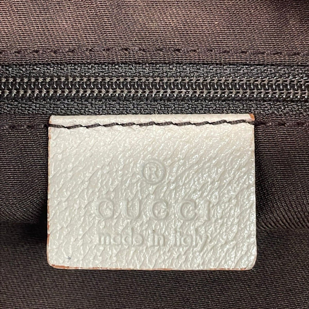 Gucci Shoulder Bag GG Pattern Ivory Brown Leather — view 8