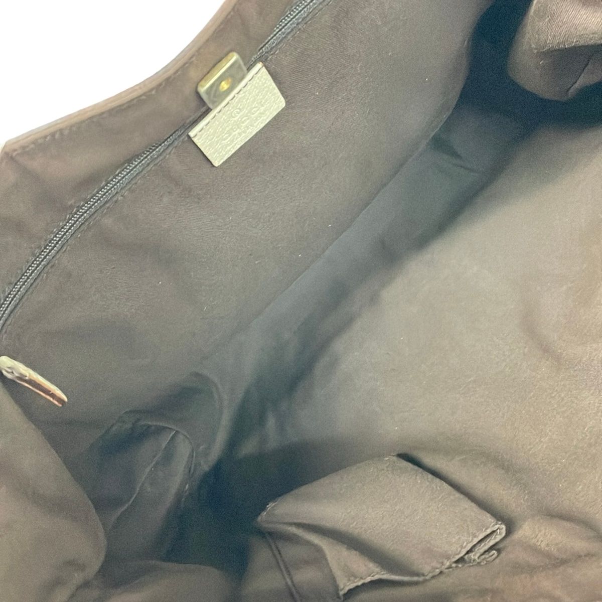 Gucci Shoulder Bag GG Pattern Ivory Brown Leather — view 7