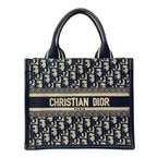 Dior Handbag Book Tote Small Navy Leather