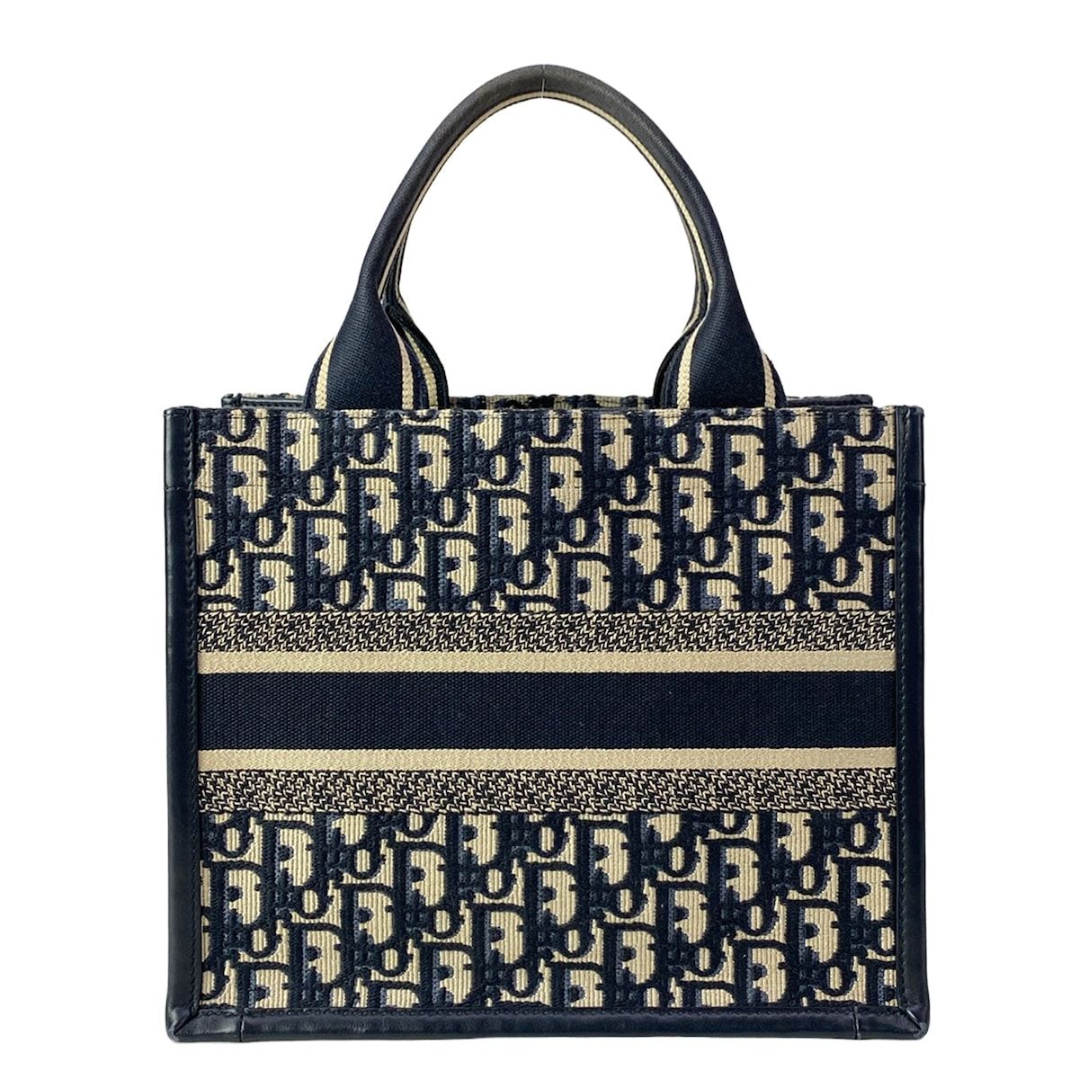 Dior Handbag Book Tote Small Navy Leather — view 3
