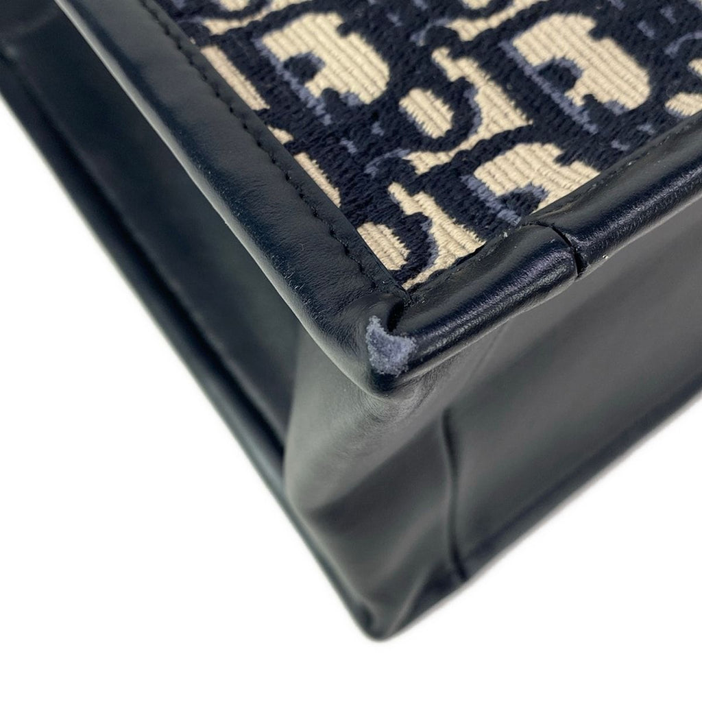 Dior Handbag Book Tote Small Navy Leather — view 8