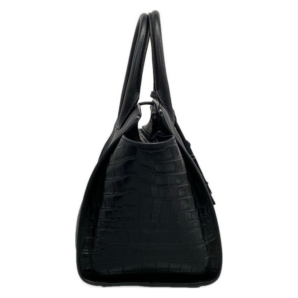 Saint Laurent Paris Handbag Baby Downtown Cabas Black Embossed Leather — view 2