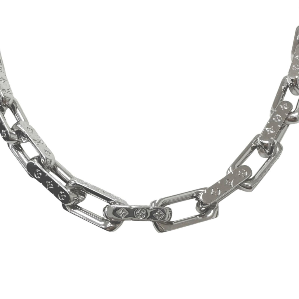 Louis Vuitton Collier Chain Monogram Necklace Silver
