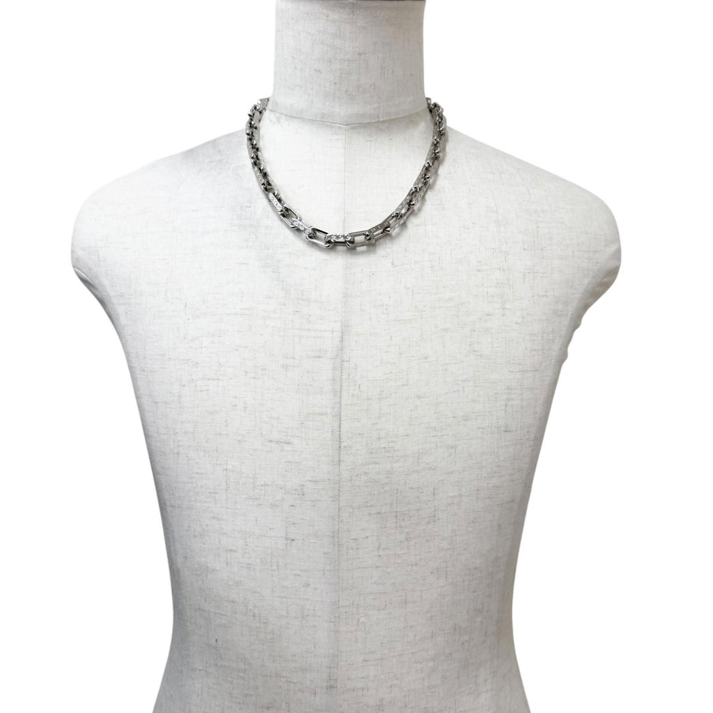 Louis Vuitton Collier Chain Monogram Necklace Silver — view 3