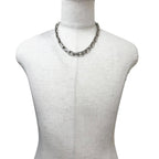 Louis Vuitton Collier Chain Monogram Necklace Silver — view 3